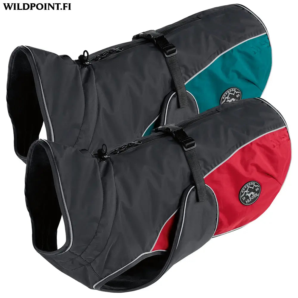 Hunter koiran takki uppsala cozy - antrasiitti/punainen 70cm