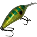 Käärijä wobbler suurahvenelle 7,5cm 24g kiiltävä vihreä ja keltainen kuviollinen crankbait-ulompi koukkuin