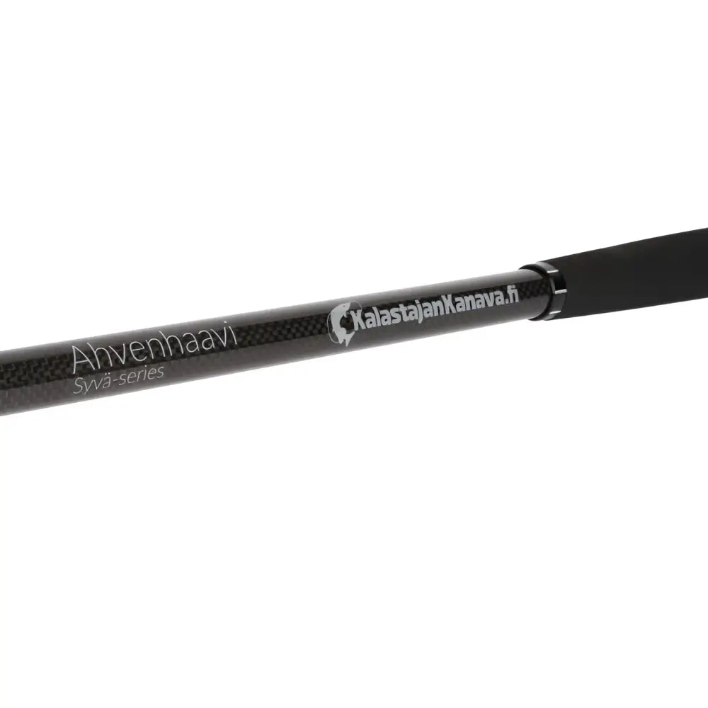 Black carbon fiber kalastajan kanava syvä ahvenhaavi fishing rod with sleek textured finish and silver branding