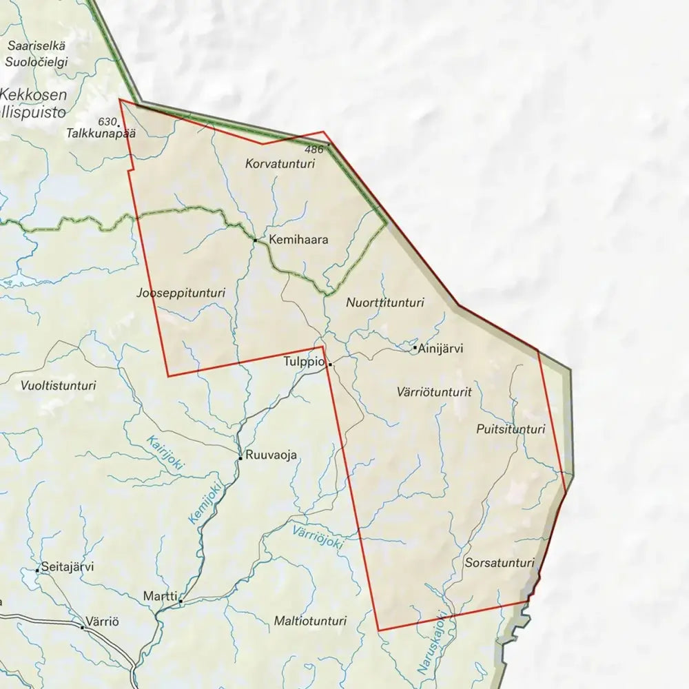 Yksityiskohtainen topografinen kartta kemihaara tuntsa värriö alueesta suomessa 1 50 000 mittakaavassa