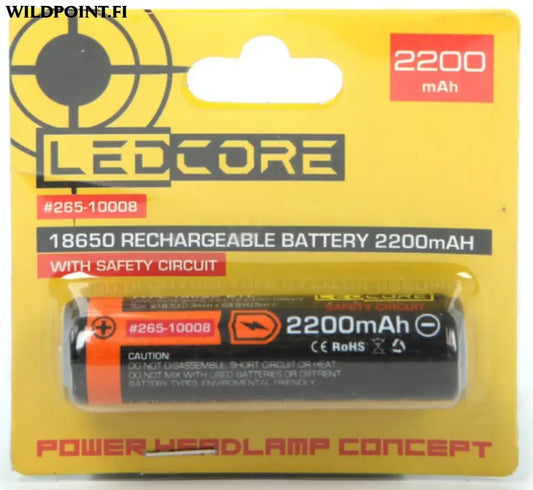 Ledcore 2200mah akku ylilataussuojalla 1kpl - ledcore 2200mah akku ylilataussuojalla 1kpl retkeily 6,50 €