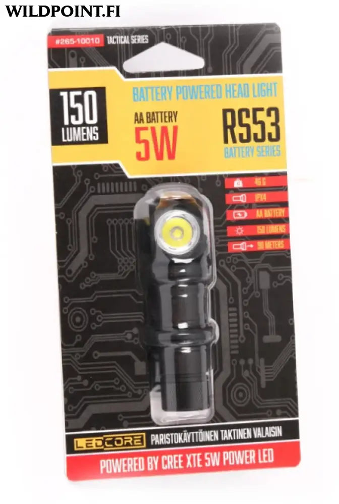 Ledcore rs53 5w paristokäyttöinen otsavalo
