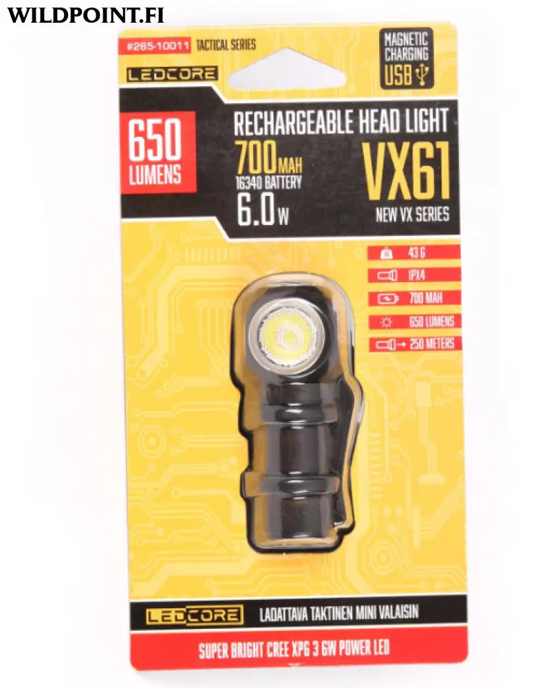 Ledcore vx61 6w ladattava otsavalo