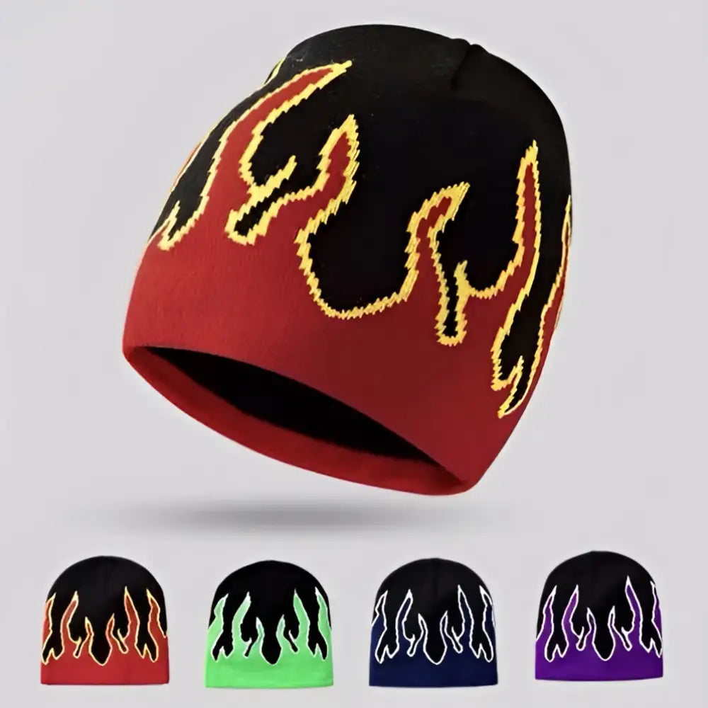 Liekkipipo - kalle rovanperä liekkikuvioinen neulepipo miehille retkeilyvarusteet verkkokaupasta