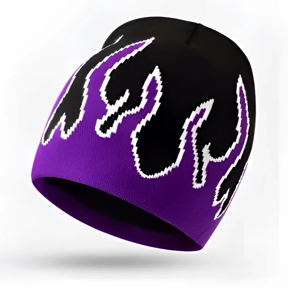 Liekkipipo - purple - kalle rovanperä liekkikuvioinen neulepipo miehille retkeilyvarusteet verkkokaupasta 14,90 €