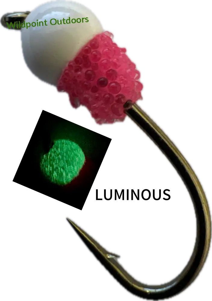 Maken morri & perho käsinvalmistettu 10mm mätimorri pilkintään - white glow / pink - käsityö retkeily 6,70 €