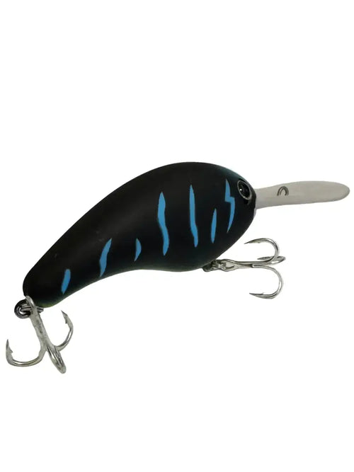Mattamusta wobbler - pilvisen sään saalistaja 7cm 14g musta ja sininen raidallinen crankbait-uistin metallisilla hopeisilla kolmihaarakoukuilla