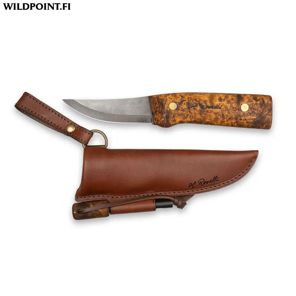 Metsästysveitsi täyspitkä tumma kahva - combo sheath with firesteel - knife