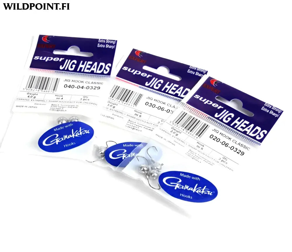 Mini-kokoinen gamakatsun jigipää. 3kpl paketissa