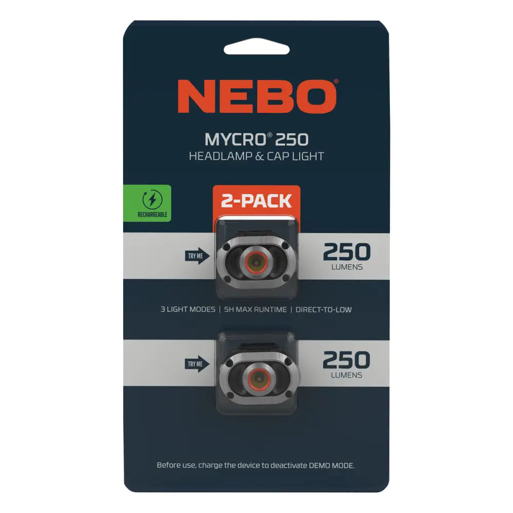 Mycro 250 2 pack - ladattava otsa- ja lippavalaisin - valaisimet - retkeilyvarusteet verkkokaupasta 44,90 €