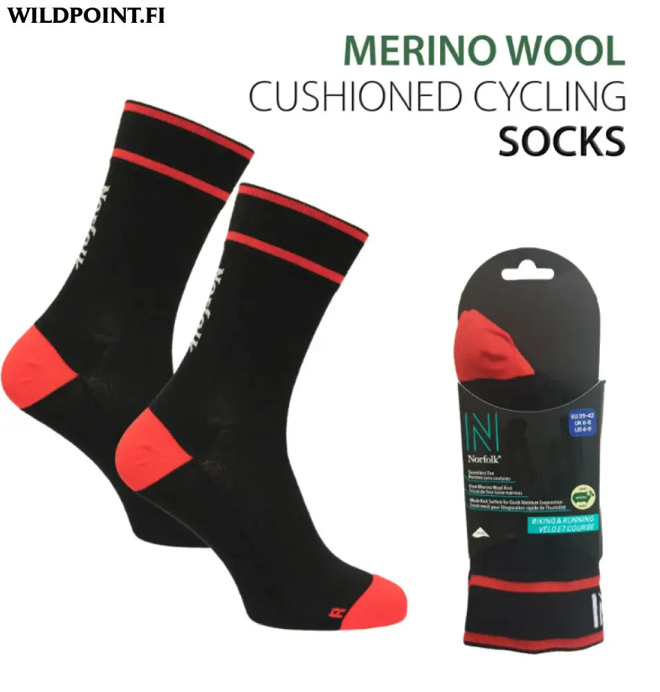 Norfolk adam merinovilla pyöräilysukat 2pr