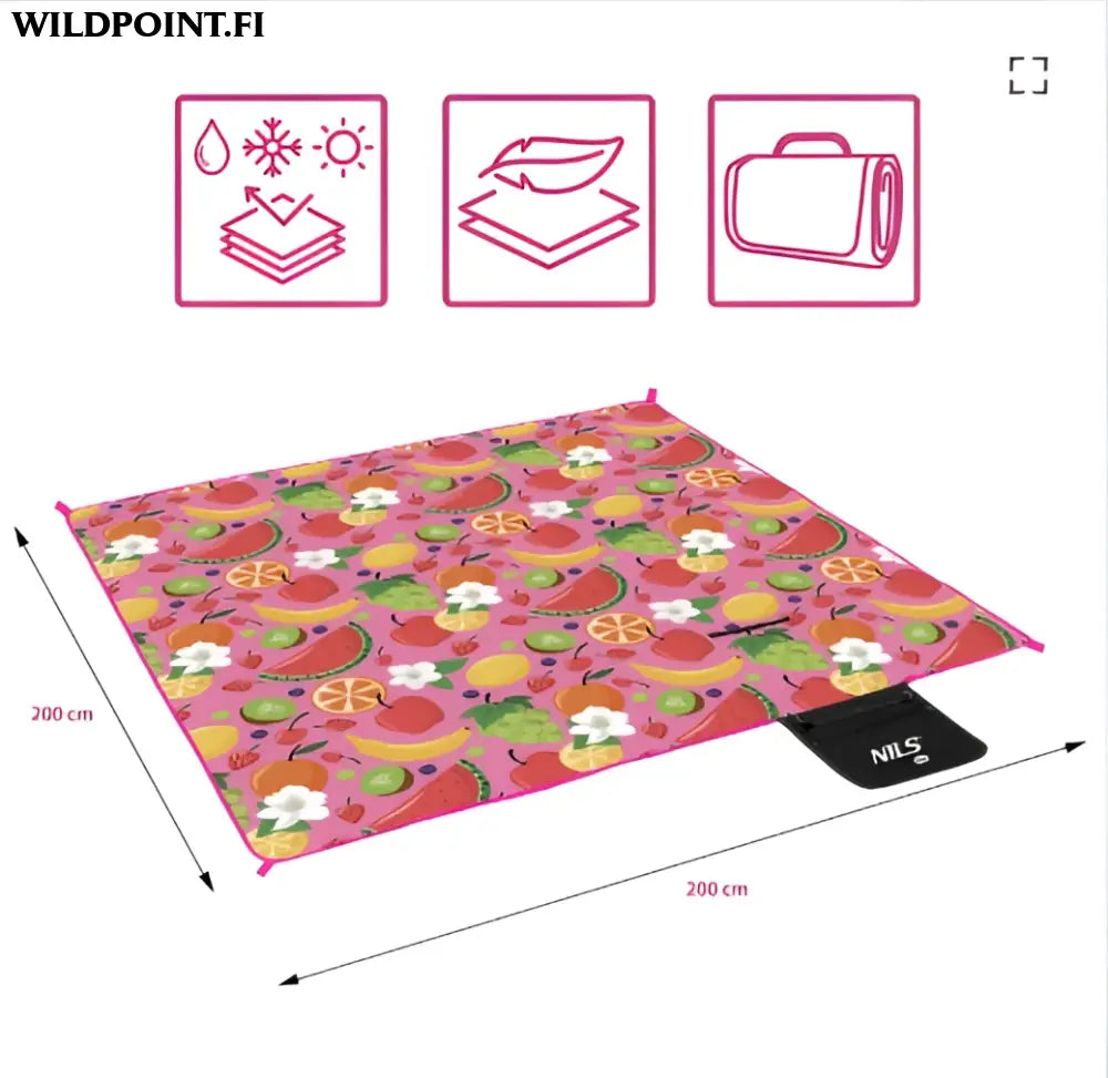 Picnic huopa ’fruit’ 200x200 cm nc2223 nils camp - accessories