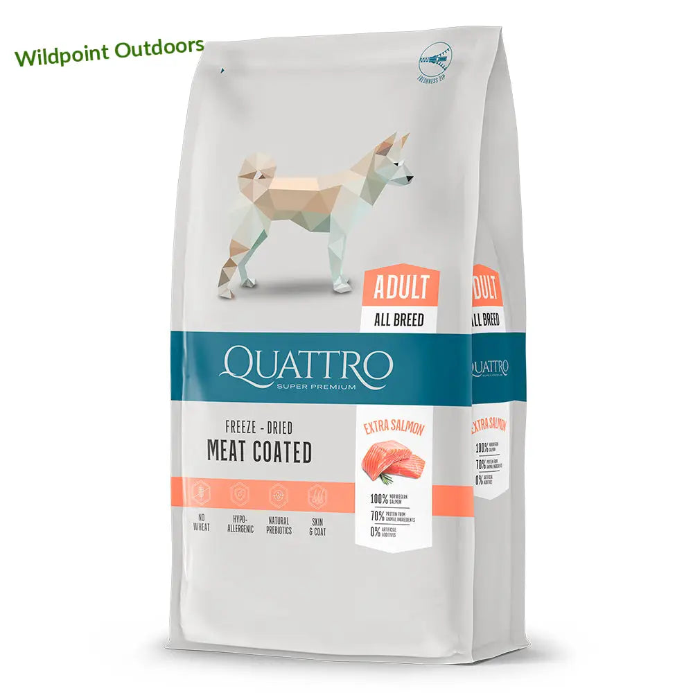 Quattro dog adult salmon all breed - 3kg - wildpoint outdoors retkeily 16,90 €