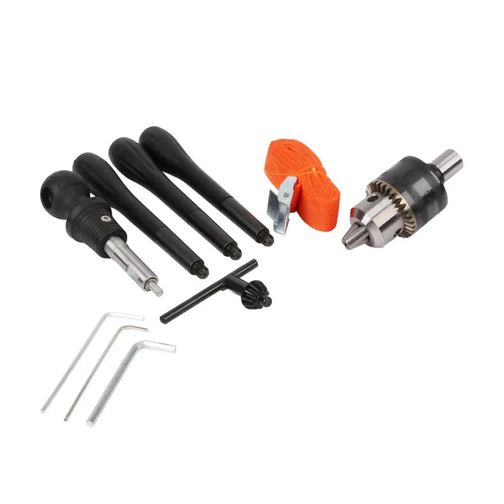 Black and silver metallinen robota dc-md18v akkumagneettiporakone runko oranssilla hihnalla ja mustilla kahvoilla