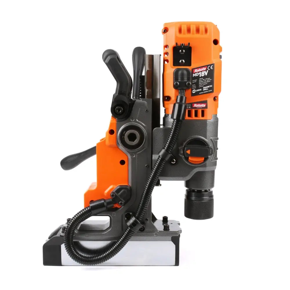 Oranssi ja musta rulita md18v magneettiporakone robota dc-md18v runko näkyvissä takaa