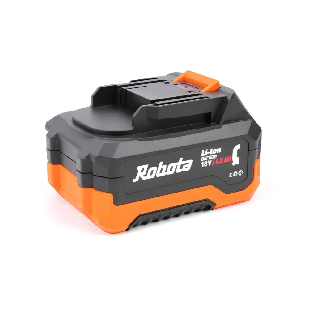 Robota dc-q 18v 4ah lithium-ion akku musta ja oranssi kestävä muotoilu näkyvissä edestä