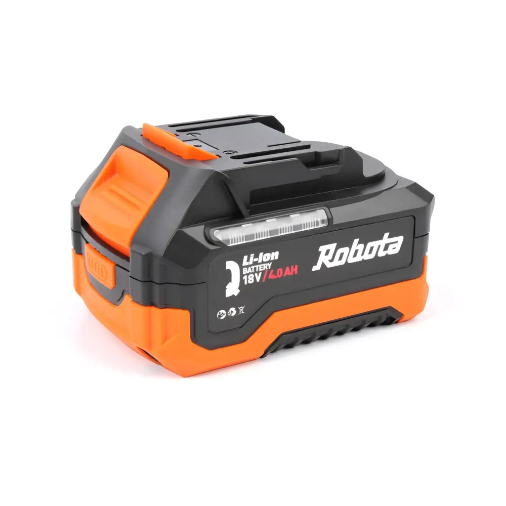 Robota dc-q 18v 4ah akku oranssin ja mustan värinen li-ion paristopaketti kestävällä rakenteella