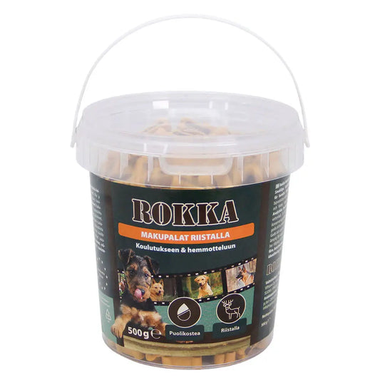 Rokka makupalat riistalla 500 g - dog treats riistalla 500g koirille retkeilyvarusteet verkkokaupasta 5,50 €