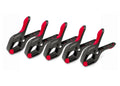 Set of five black and red plastic clamps with ergonomic handles for woodworking 115mm by scandinavian tackle