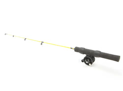 Scandinavian tackle yellow devil ice combo pilkkisarja jossa keltainen vapa mustalla kahvalla ja kelalla
