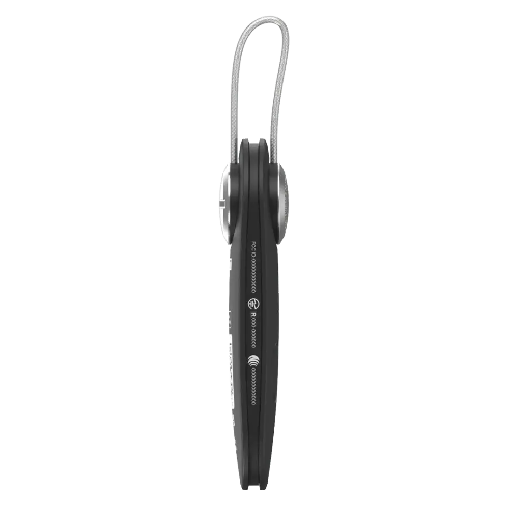 Black scout travel bluetooth -kuuloke ergonomisella muotoilulla ja hopeanvärisellä korvakoukulla