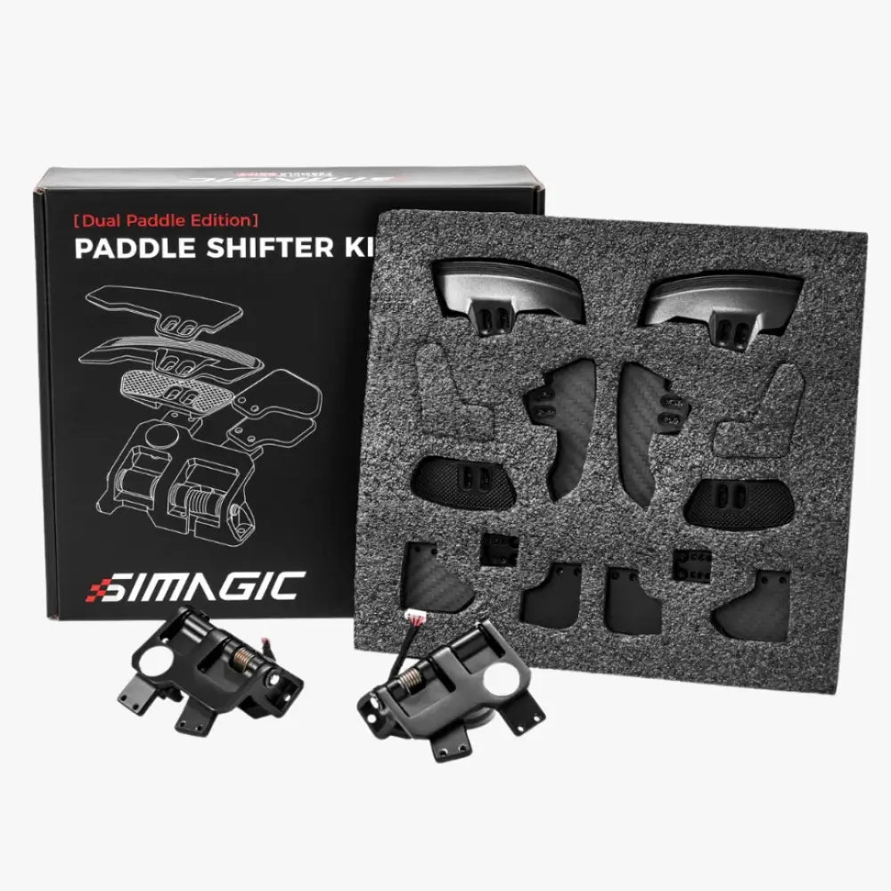 Simagic 2-paddle shifter module mustat kaksoisohjaimet hiilikuitukoristein ja metallipäällysteellä
