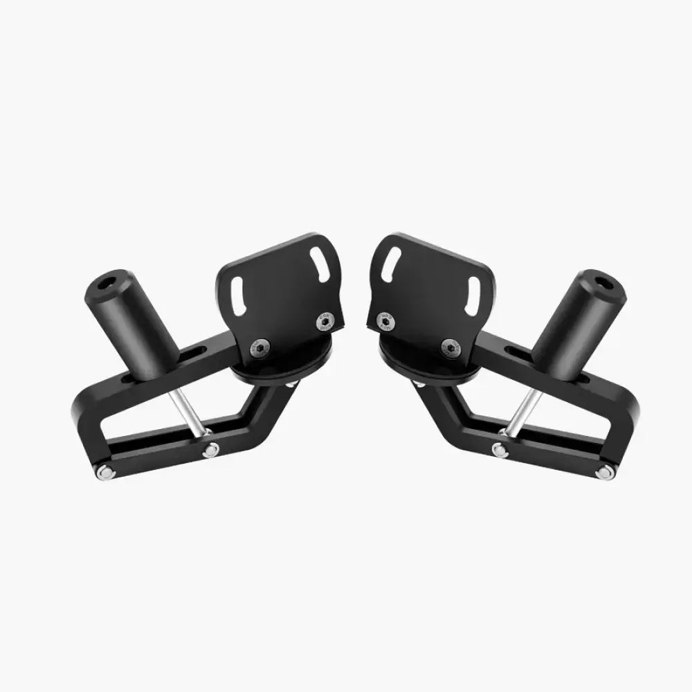 Black motorcycle rear fender guards with sleek angular design and silver hardware for simagic desk clamp fixture multifunctional p-dft back side