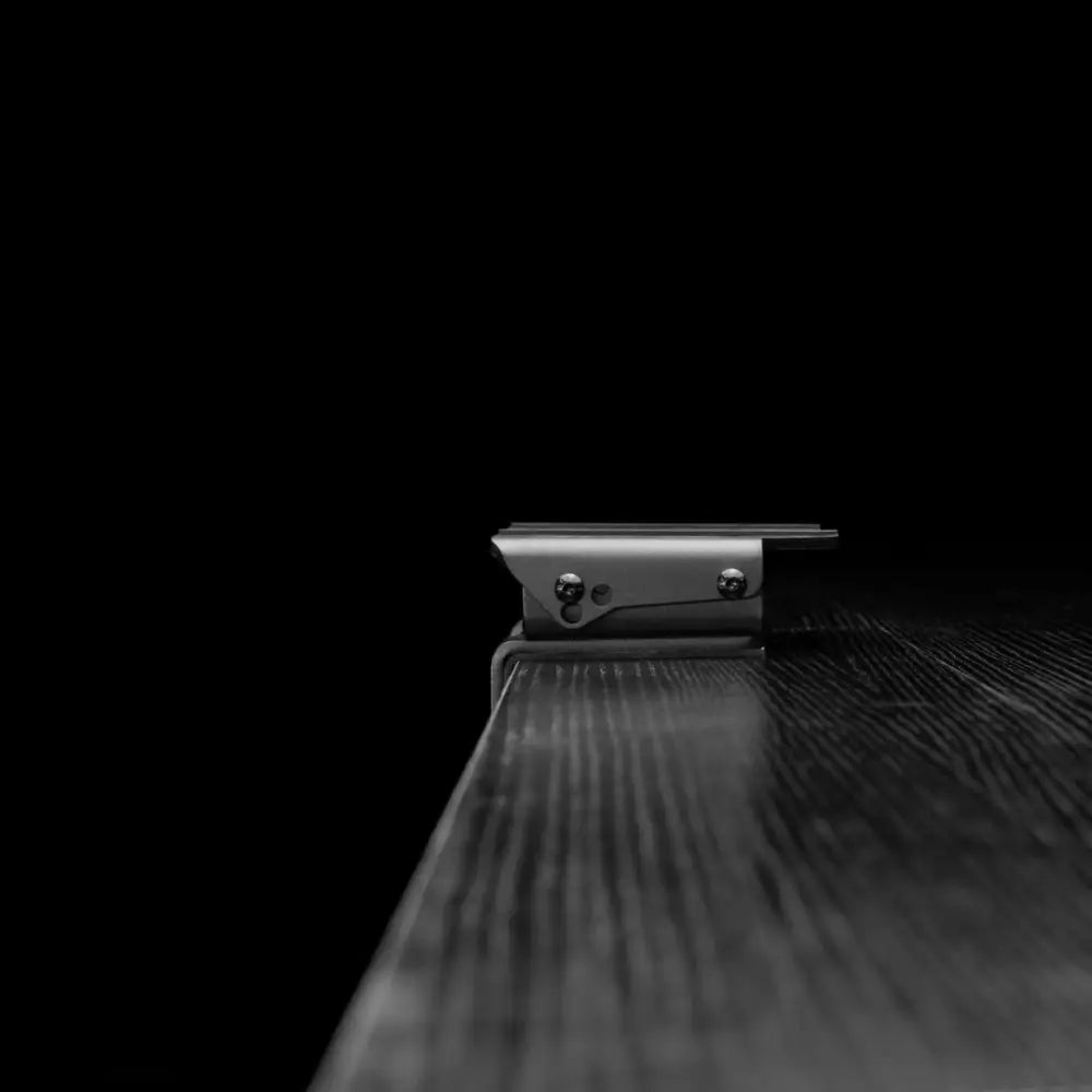 Silver-toned metal drawer pull with sleek minimalist design and two screws for simagic desk clamp wheelbase t-loc