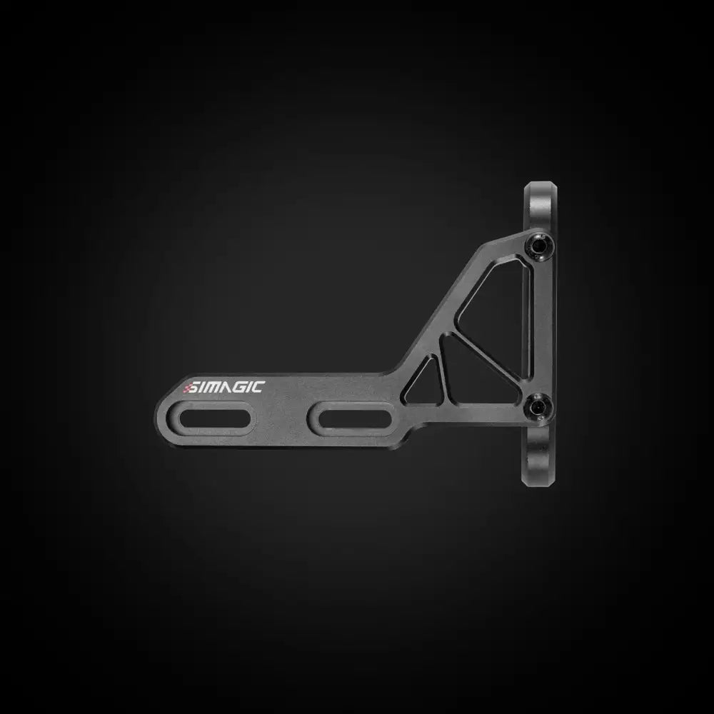 Simagic evo front mounting brackets mb-f musta metallinen simagic pyöräteline kulmikkailla leikkauksilla ja minimalistisella designilla