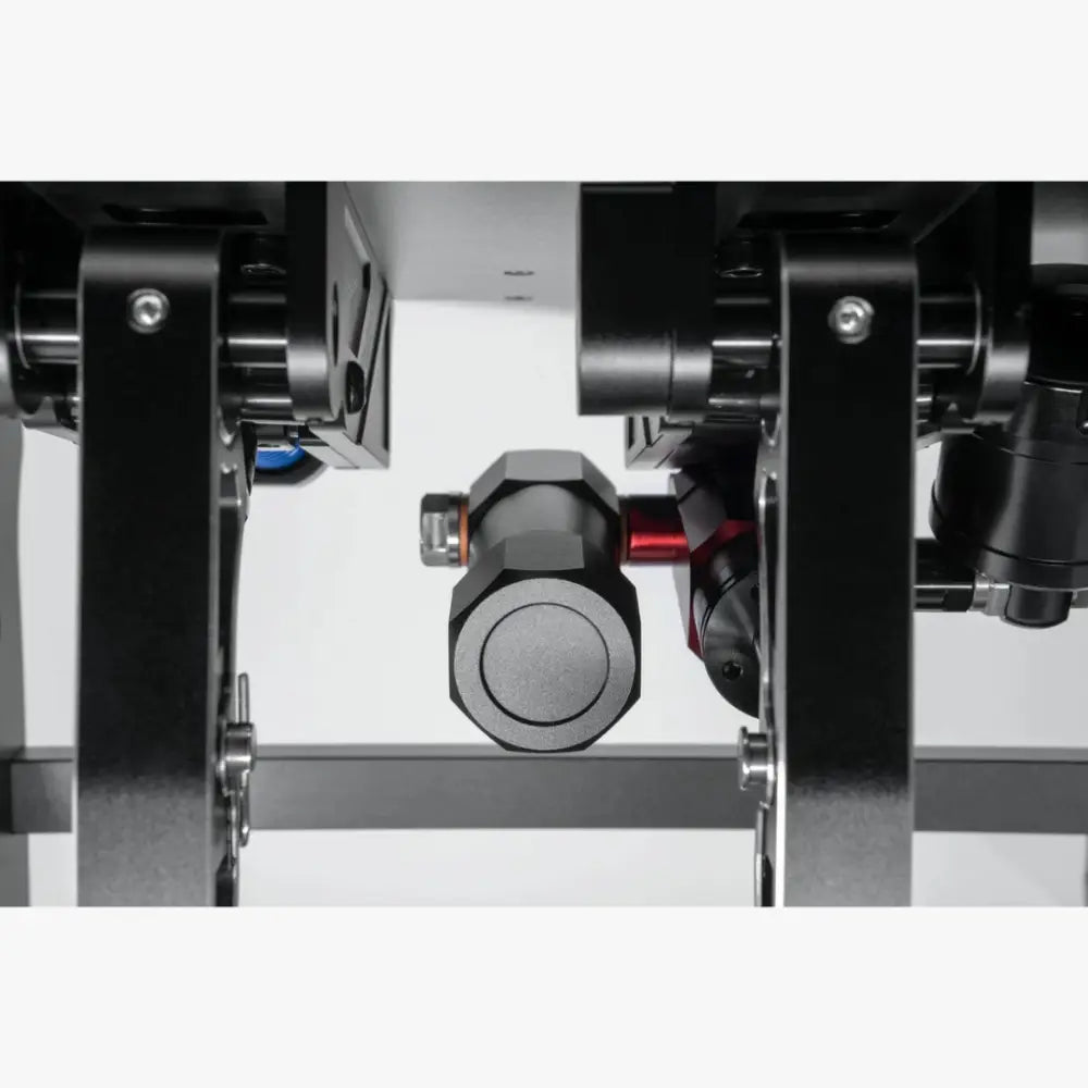 Black hexagonal adjustment knob with red shaft and silver metallic accents for simagic p1000 hydraulic system inverted p-hysi
