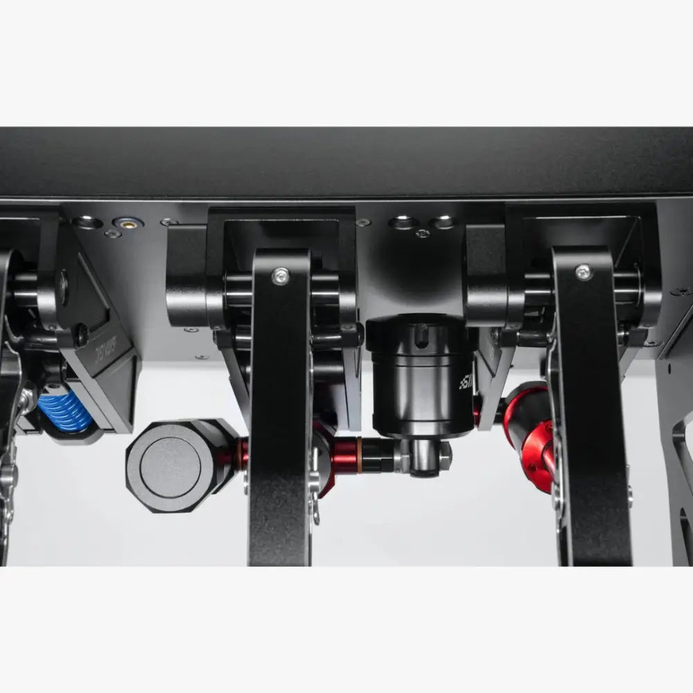 Simagic p1000 hydraulic system inverted black and red mechanical flight stick with metallic components