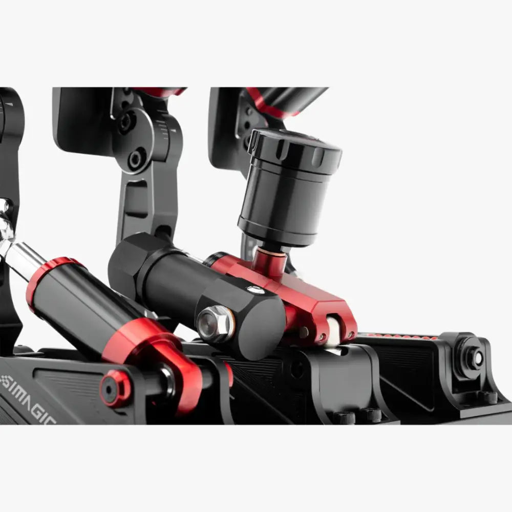 Simagic p1000 hydraulinen järjestelmä musta ja punainen mekaaninen lentokoneen ohjaussauva metallisilla yksityiskohdilla