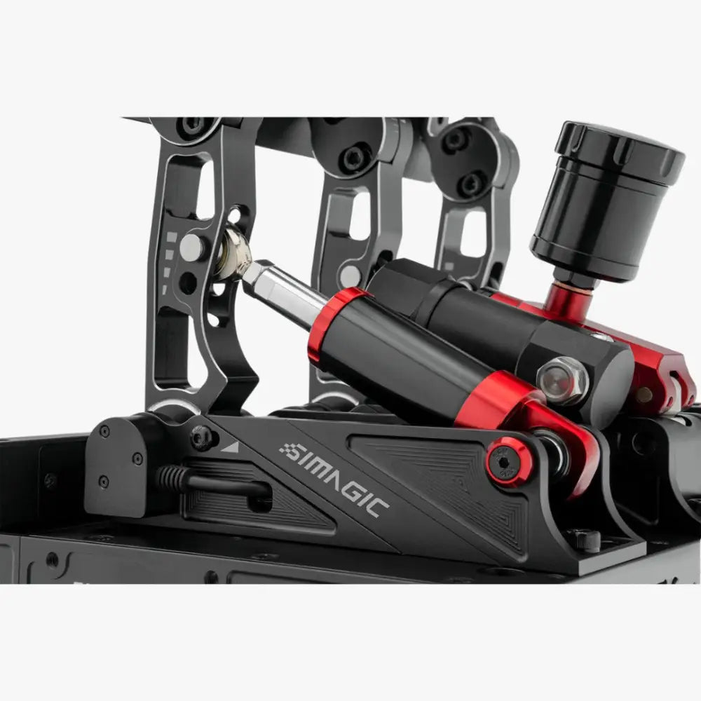 Simagic p1000 hydraulic system black and red camera stabilizer with sleek industrial design for professional filming