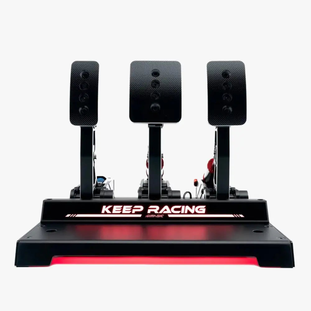 Simagic P1000 Sim Ray-Bar racing poljinsetti musta teksturoiduilla pinnoilla ja punaisella led-valaistuksella