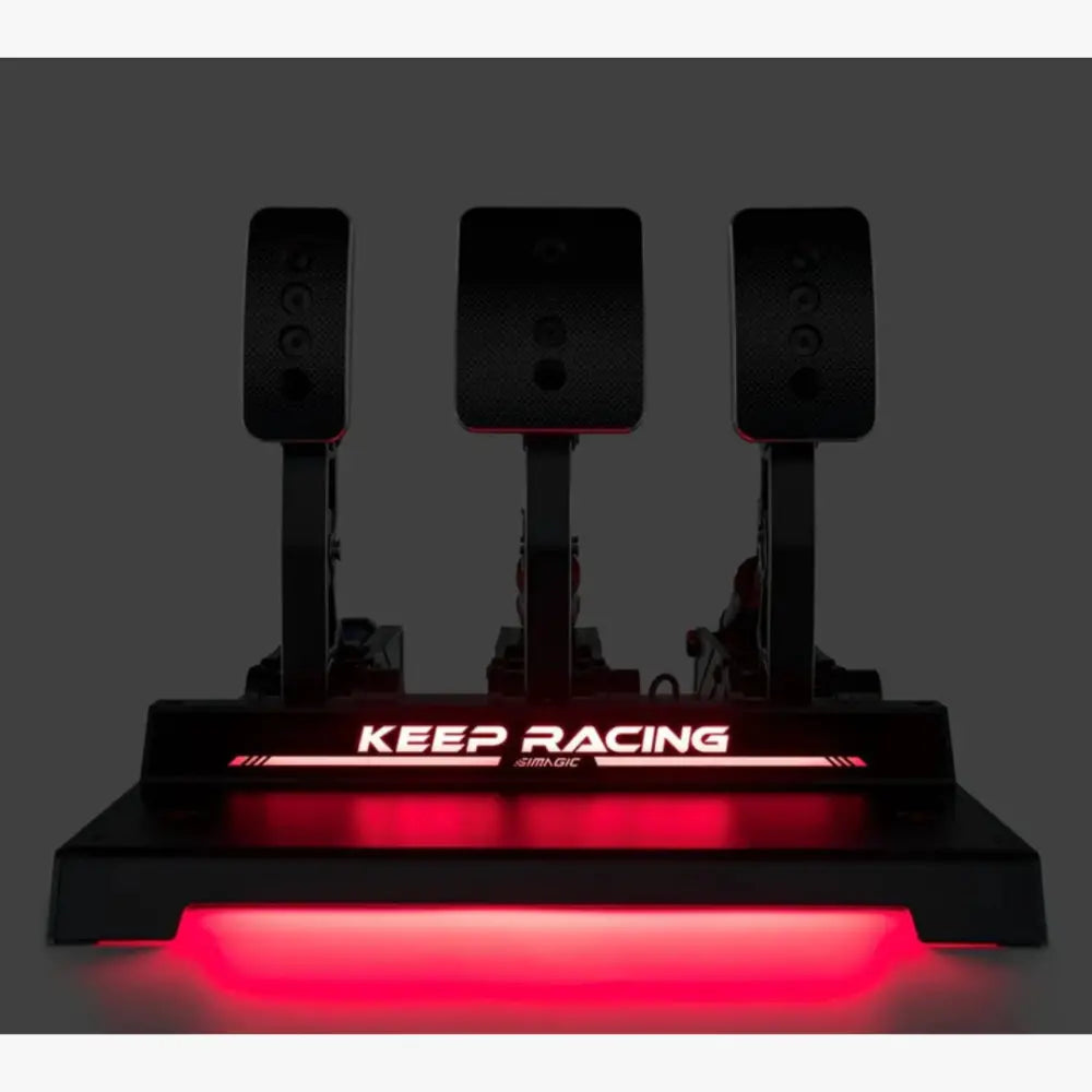 Black keep racing simagic p1000 sim ray rgb heel stop pedal set with red led lighting for racing simulators