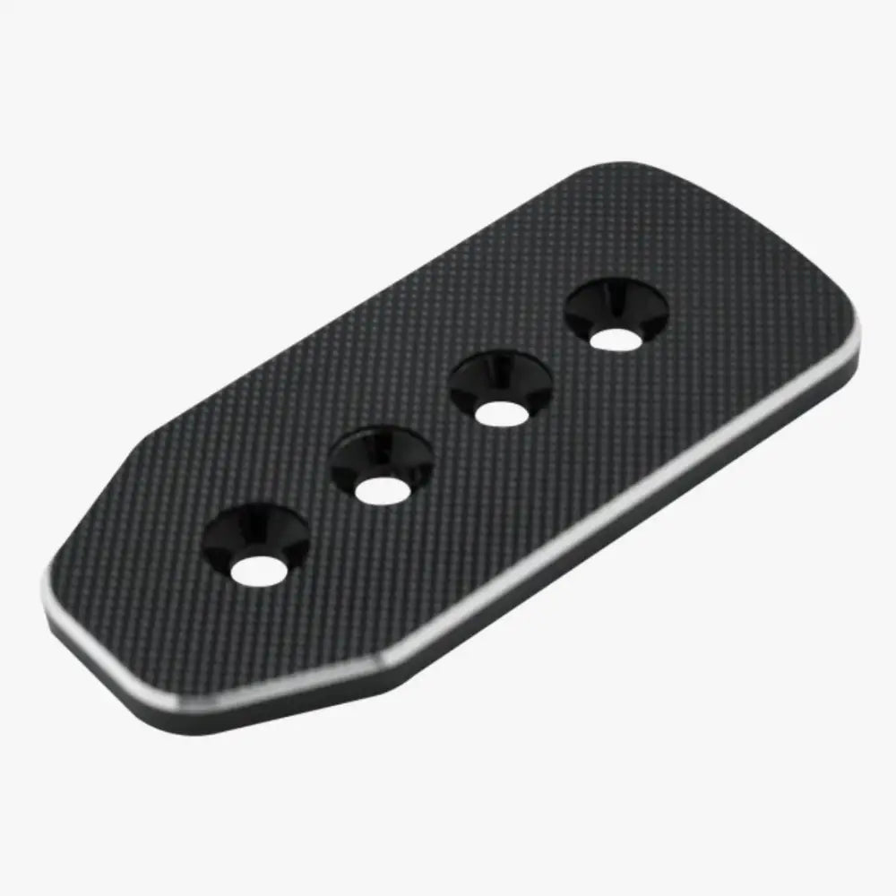Simagic p1000 triple flat pedal plate set black carbon fiber plate with four mounting holes and silver metallic edge