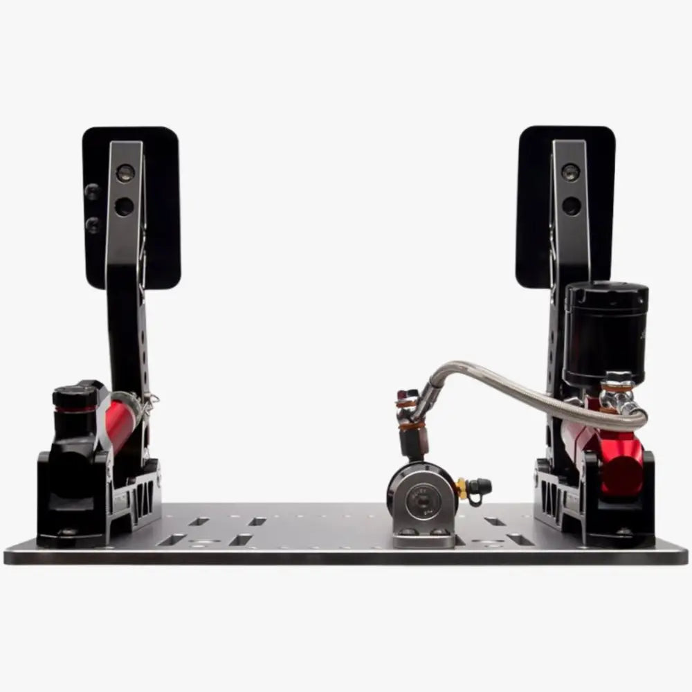 Simagic p2000 hydraulinen 2-poljinsarja musta ja punainen metallikomponenteilla kilpa-ajoon