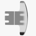 Simagic p2000 side throttle plate silver-toned metal watch crown with smooth curved top and three side notches