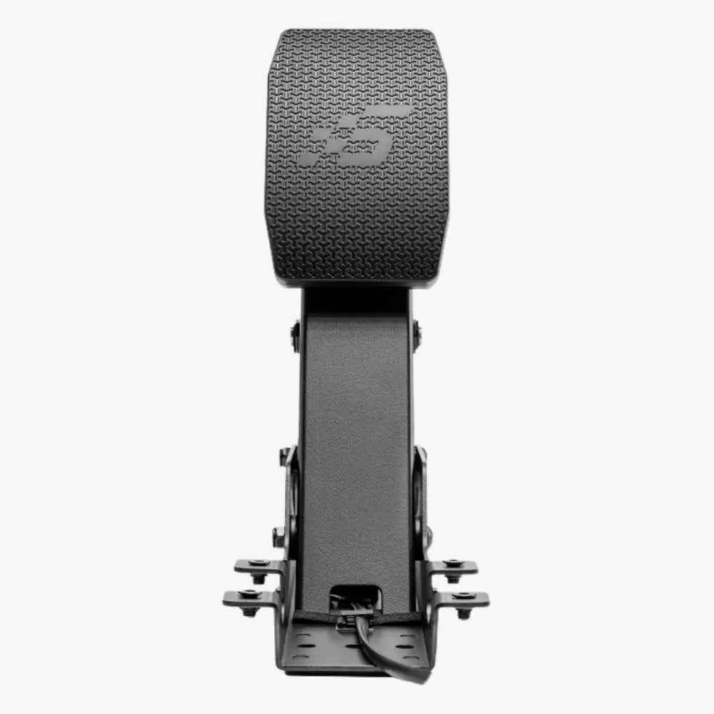 Simagic P700 clutch on musta teksturoitu poljin mattapintaisella ja näkyvällä brändäyksellä yläosassa