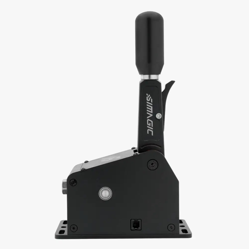 Black simagic q1s sequential shifter with matte finish and ergonomic grip for racing simulation use