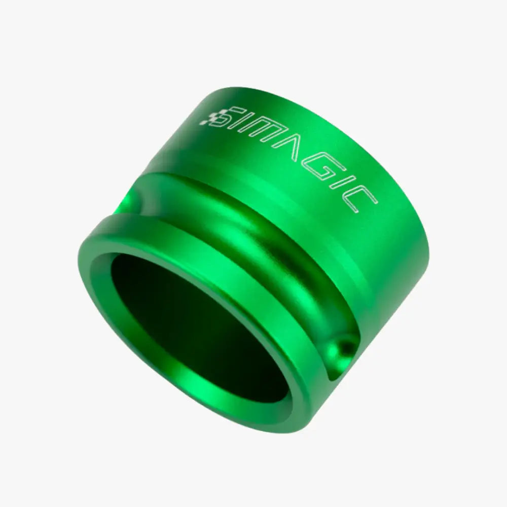Vibrantin vihreä metallinen sylinterimäinen simagic-ohjauspyörän kiinnike p-wmt merkinnällä sivulla