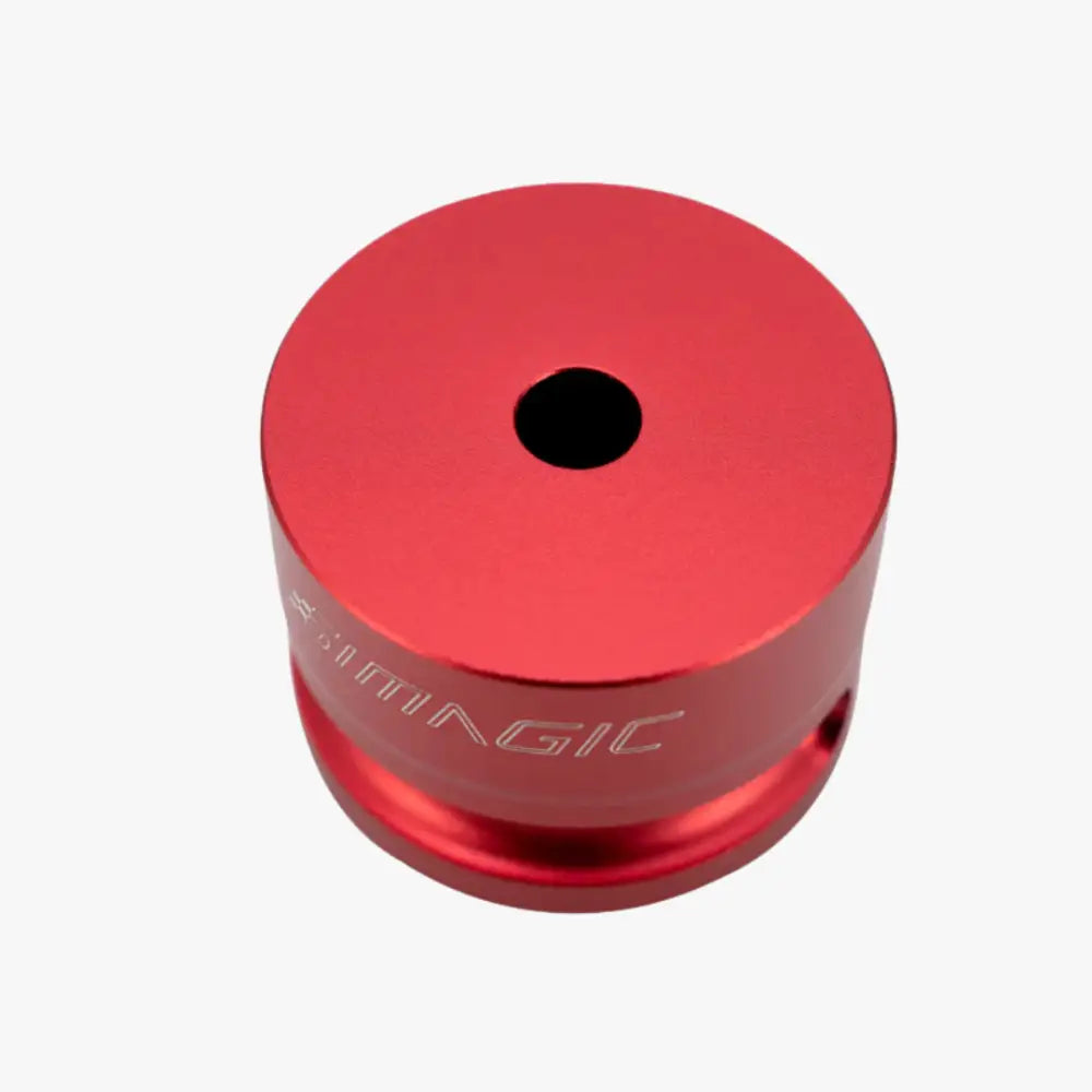 Simagic steering wheel mount punainen anodisoitu alumiininen sylinterimäinen sovitin keskiöreiällä ja jimagic-kaiverruksella