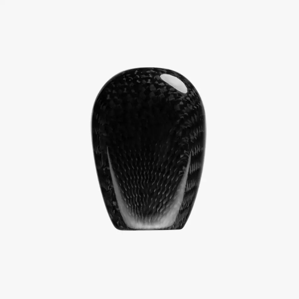 Simagic tapered shifter knob in black carbon fiber with glossy finish and textured weave for h pattern shifter