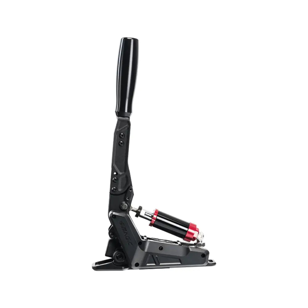 Simagic tb-neo handbrake musta ja punainen suorituskykyinen vaihtovipu, jossa tyylikäs ergonominen kahva ja metalliosat
