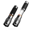 Black and silver nitecore slyde king 2k flashlight with textured grips and orange accent rings