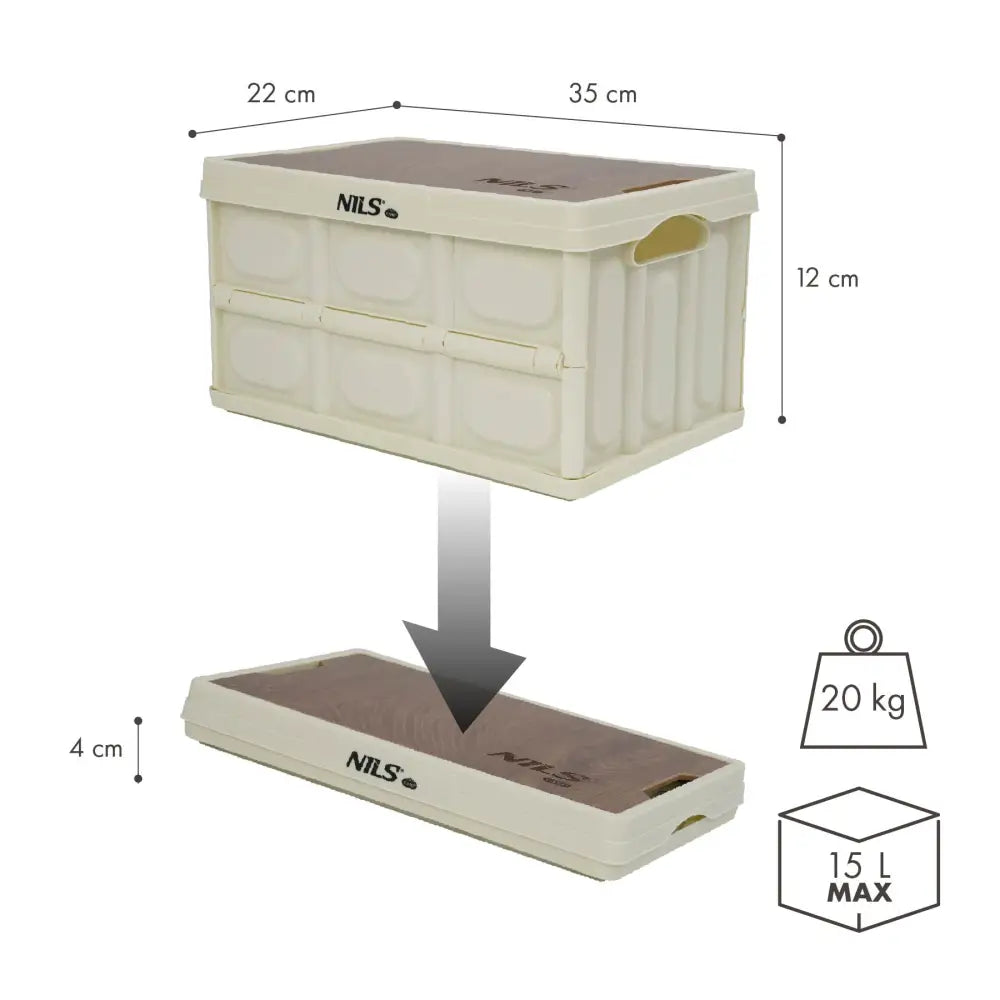 Taitettava säilytyslaatikko kannella 2in1 15l ncb4007 nils camp - säilytyslaatikko retkeilyvarusteet verkkokaupasta