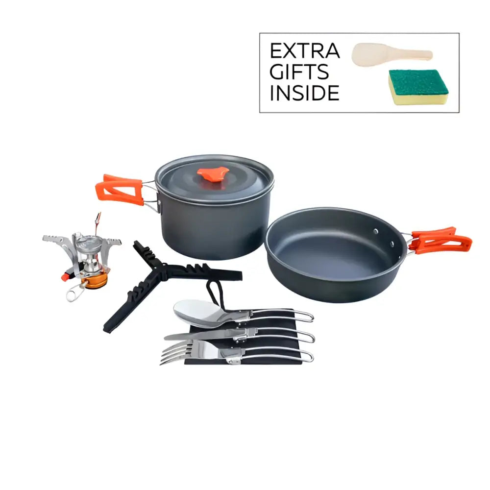 Tekson expedition retkeilyastiasto kaasupolttimella ja aterimilla - retkeilyvarusteet verkkokaupasta 38,50 €