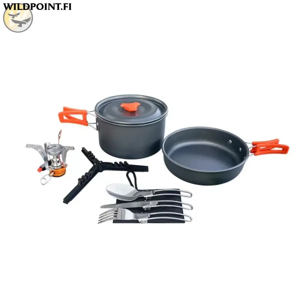 TEKSON Expedition Retkeilyastiasto kaasupolttimella ja aterimilla