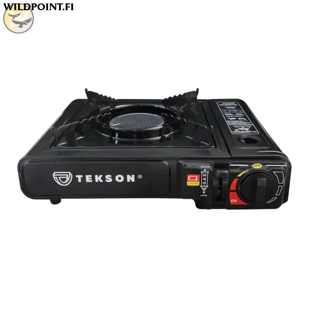 Tekson Kannettava kaasuliesi muovikotelolla ja keraamisella polttimella