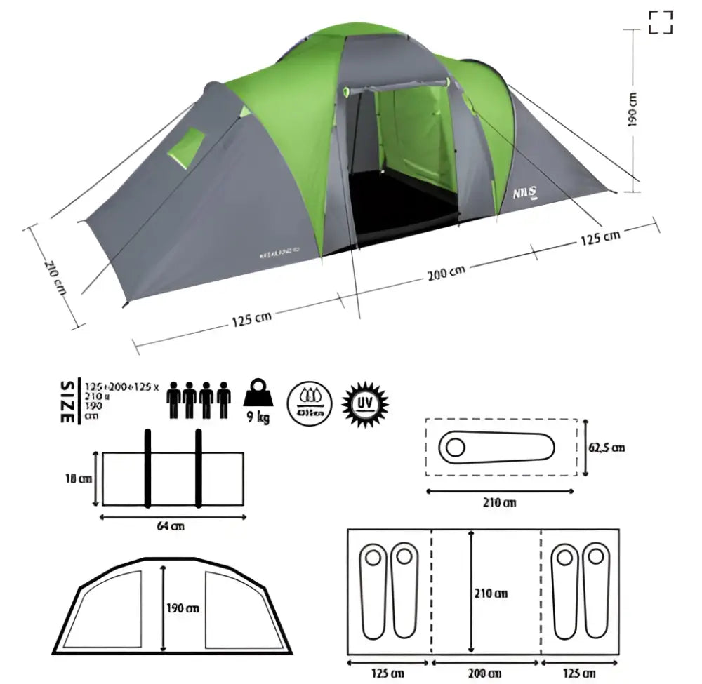 Teltta highland iv nc6431 nils camp - accessories retkeilyvarusteet verkkokaupasta